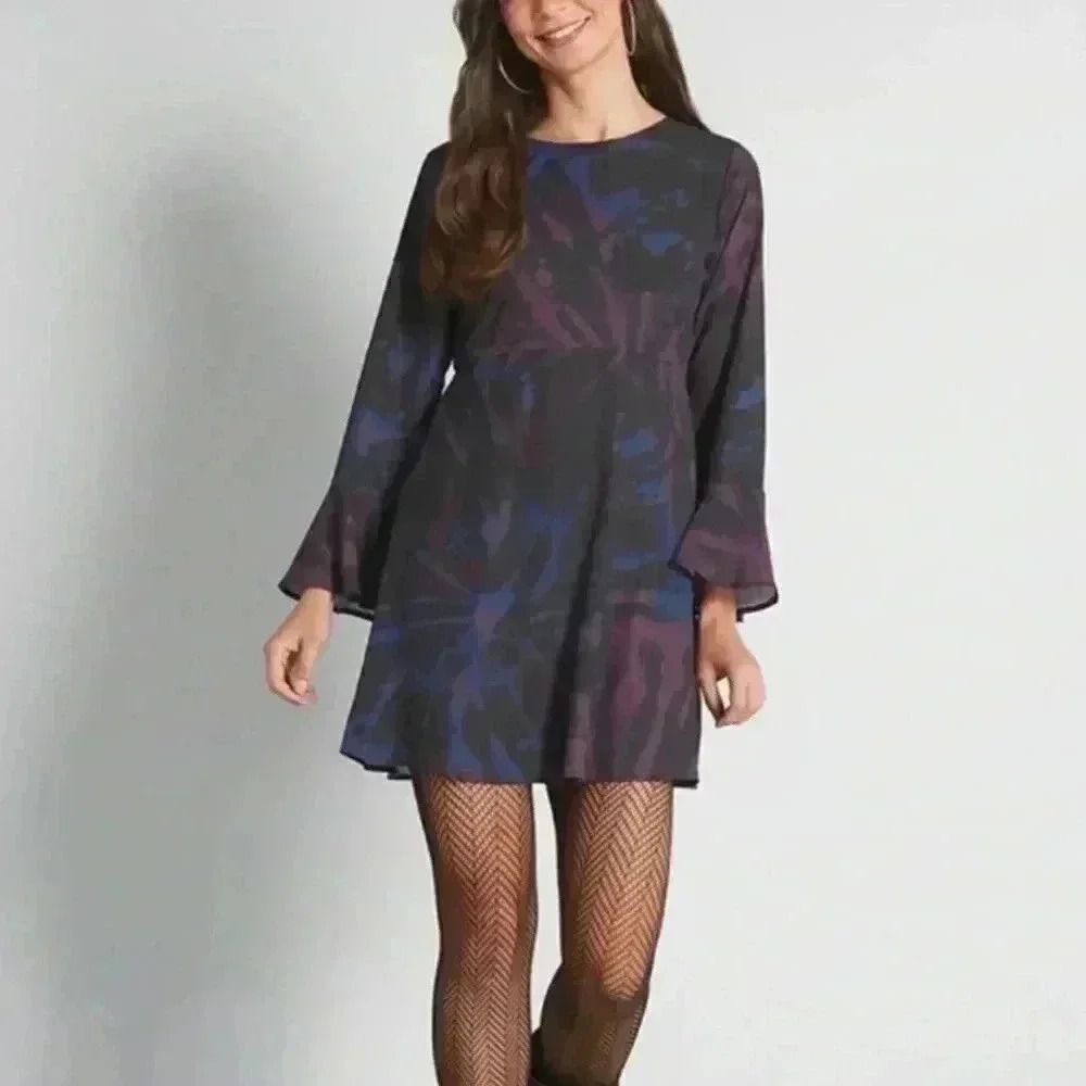 NWT ModCloth flare arm dress size S goth whimsy black magic